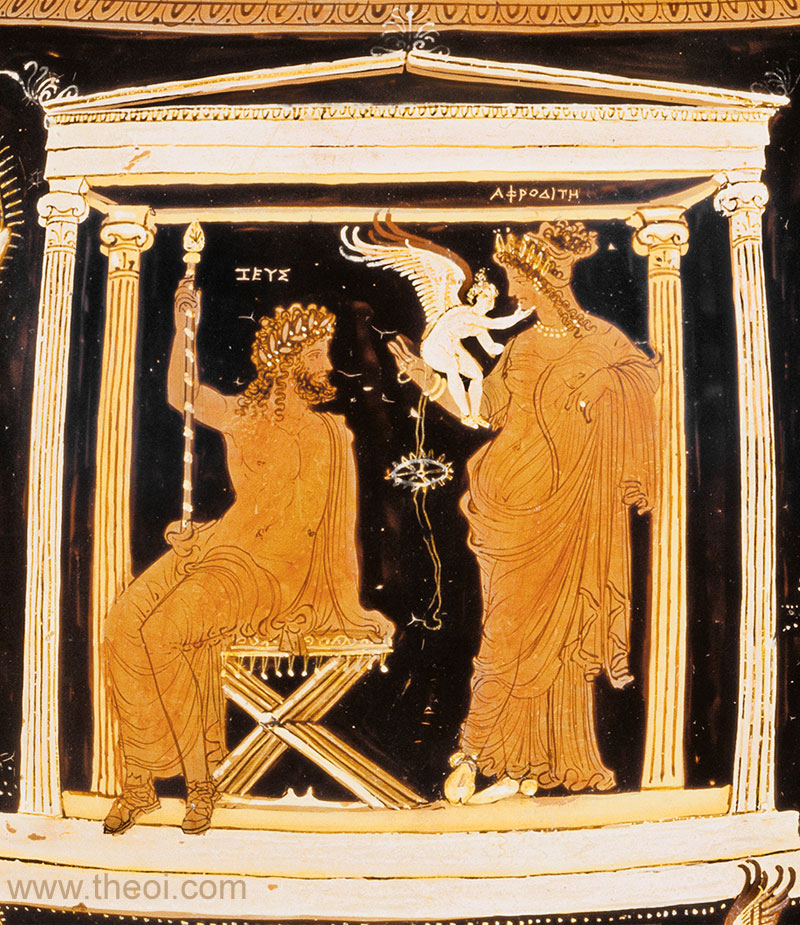 Zeus & Aphrodite | Apulian red figure vase painting