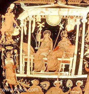 Persephone & Hades | Apulian red figure vase painting