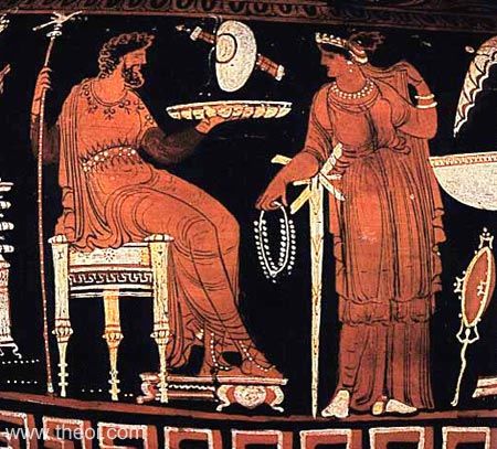 Hades & Persephone | Apulian red figure vase painting
