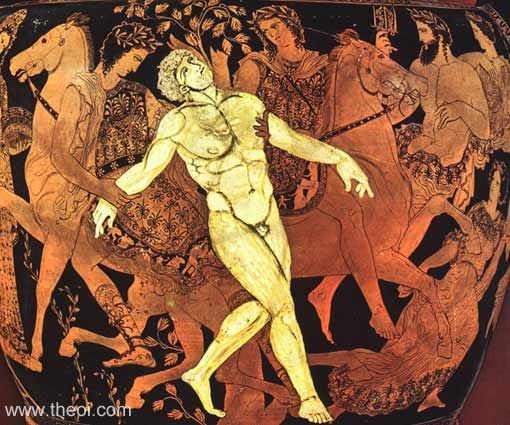 Argonauts & Giant Talos | Attic red figure vase painting