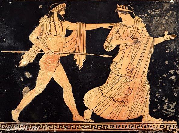 Zeus pursuing Aegina | Athenian red-figure lekythos C5th B.C. | Museum of Fine Arts, Boston