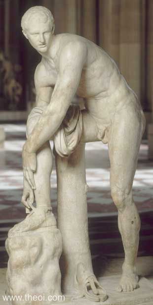 Hermes à la sandale | Greco-Roman marble statue from Rome C2nd A.D. | Musée du Louvre, Paris