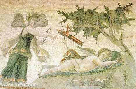 Psyche and Cupid-Eros | Greco-Roman mosaic From Samandağı C3rd A.D. | Hatay Archeology Museum, Antakya