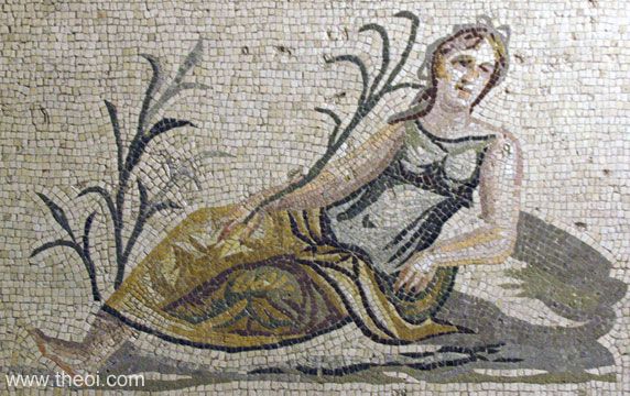 Naiad Nymph | Greco-Roman mosaic from Zeugma C1st-2nd A.D. | Gaziantep Museum of Archaeology