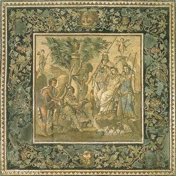 The Judgement of Paris | Greco-Roman mosaic from Antioch C2nd A.D. | Musée du Louvre, Paris