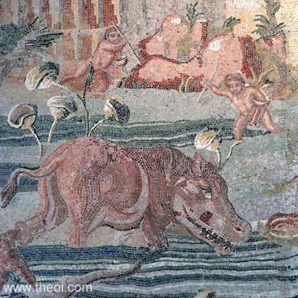 Pygmies on the Nile, Greco-Roman mosaic, National Roman Museum, Rome