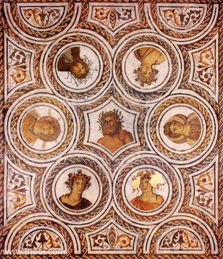 Sun, Moon & Seasons | Greco-Roman mosaic