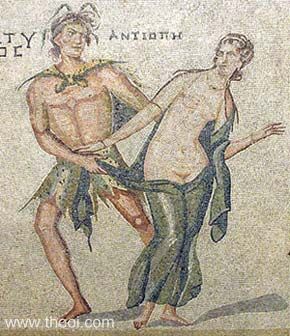 Zeus as Satyr & Antiope | Greco-Roman mosaic from Zeugma | Gaziantep Museum, Turkey