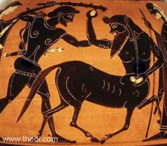 Heracles & the Centaur Eurytion | Athenian black-figure amphora C6th B.C. | The J. Paul Getty Museum, Malibu