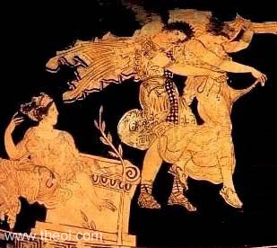 Dioscurus & Leucippis | Athenian red-figure amphora C5th B.C. | British Museum, London
