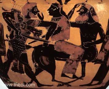 The Centaur Nessus, Heracles & Deianira | Athenian black figure hydria C6th B.C. | Mus&eacute;e du Louvre, Paris 