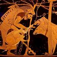 Heracles & Cerberus | Greek vase painting