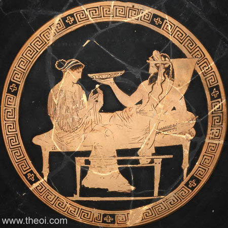 Persephone and Hades | Athenian red-figure kylix C5th B.C. | British Museum, London